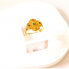 Γυναικείο Ασημένιο επίχρυσο βυζαντινό δαχτυλίδι με ζιργκον (SR63)